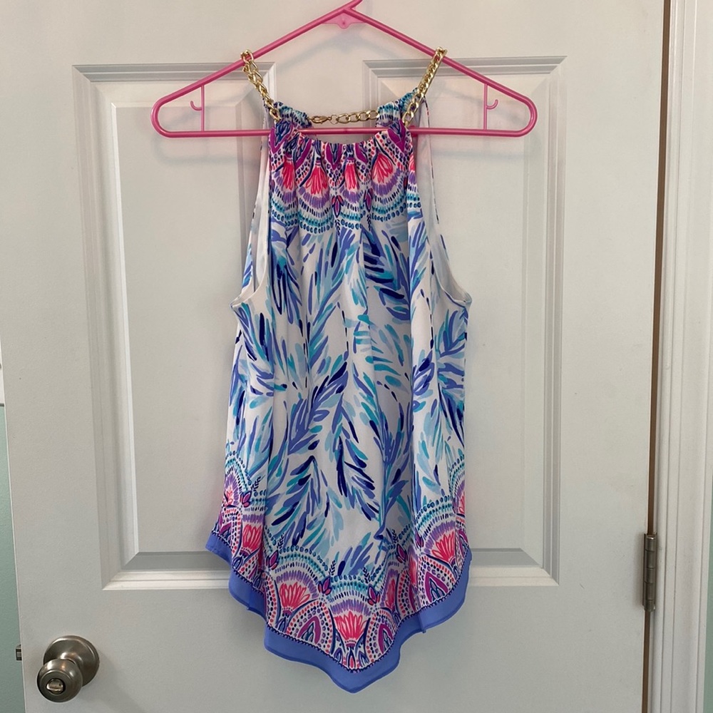 Lilly Pulitzer Chain neck handkerchief top